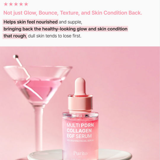 Purito Multi PDRN Collagen EGF Anti-Aging Face Serum with Collagen for Revitalization 30ml