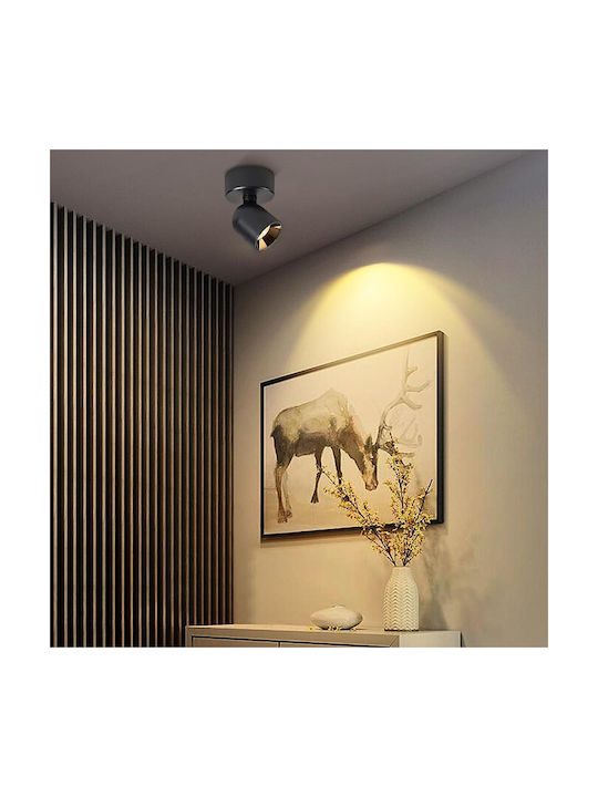 Lampa Plafonieră de Tavan 13cm Neagră cu LED Integrat