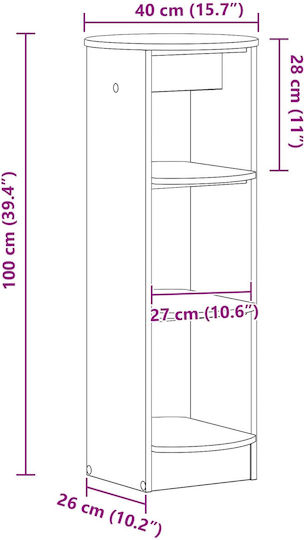 Raft de Depozitare din Lemn M40xL40xÎ100cm