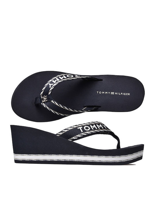 Women's Platform Flip Flops Navy Blue