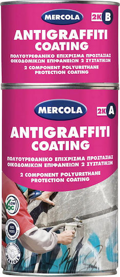 Mercola Antigraffiti Coating Βερνίκι Επιφάνειας Πολυουρεθάνης 2 Συστατικών Διαλύτου Άχρωμο Ματ 1lt
