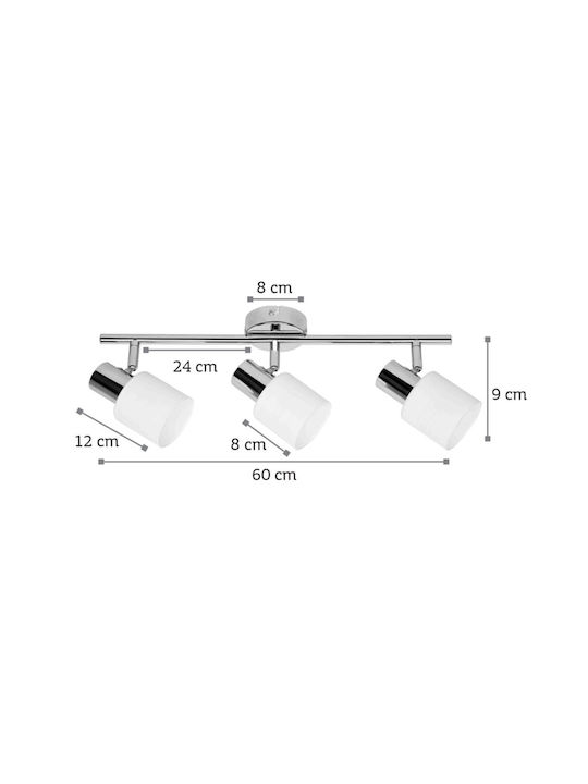 Inlight 9065-3 Τριπλό Σποτ με Ντουί E14 σε Μπρούτζινο Χρώμα