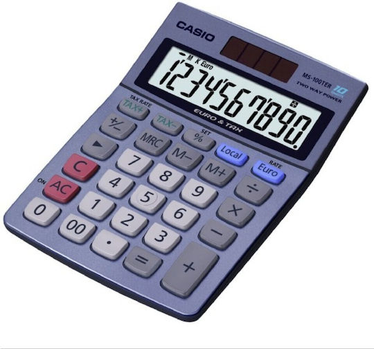 Casio Αριθμομηχανή 10 Ψηφίων σε Γκρι Χρώμα
