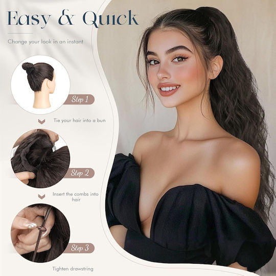 Haarverlängerungen in Kastanienfarbe matter 65cm Sofeiyan Ponytail Clip-on