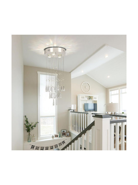 Lampa Chandelier Ø77cm with Crystals Silver