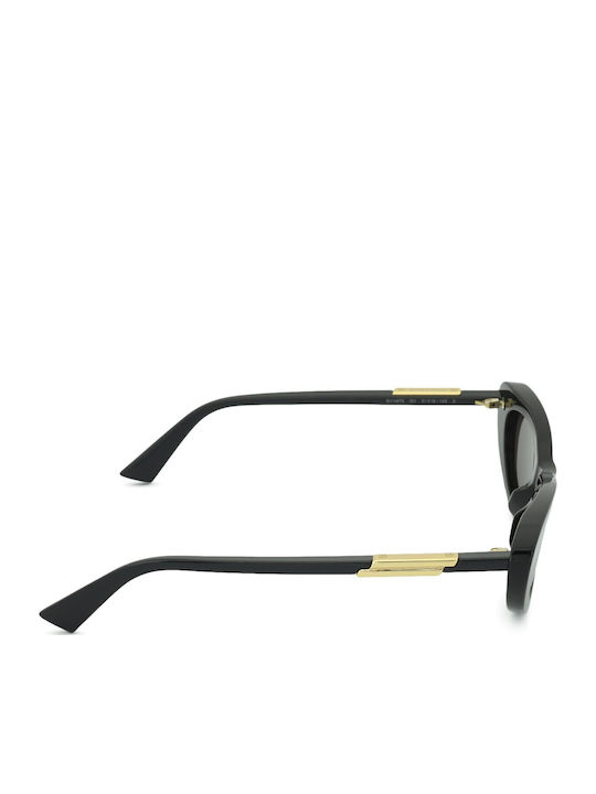 Bottega Veneta Unisex Sunglasses with Black Horn-Rimmed Frame and Black Lens BV1447S 001