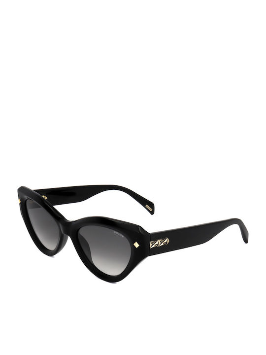 Police Women's Sunglasses with Black Plastic Frame and Black Gradient Lens SPLP47 0700