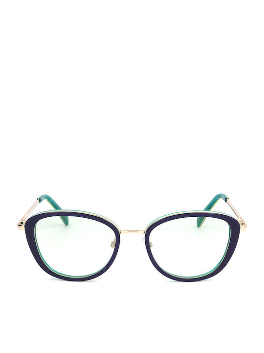 Emilio Pucci Women's Sunglasses with Blue Metallic Frame and Gradient Lenses