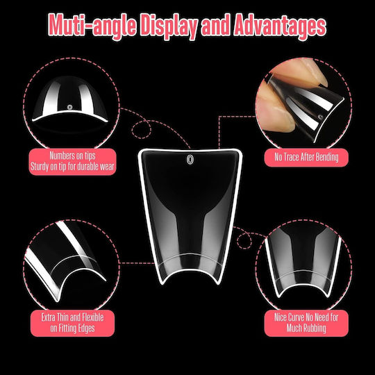 Tipsy Gel Wide Връхчета за нокти Прозрачни 550бр B0BN7K5NXX