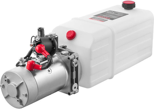 Vevor 6 L Hydraulic Power Unit Single Acting Dump Trailer Pump 22 Mpa Max Relief Pressure & 3.4 L Min Flow Rate Dc 12v Hydraulic Pump Metal Reservoir Dump Trailer Car Lifting White