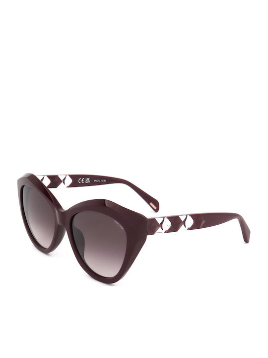 Police Damen Sonnenbrille mit Burgundisch Kunststoff Gestell und Burgundisch Verlaufsfarbe Linse SPLL35 0G96