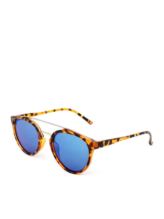 LondonBe Unisex Sunglasses with Black Plastic Frame and Silver Mirror Lens LB7992851112248