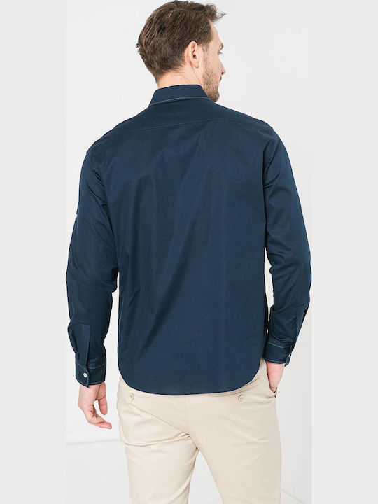 Kurzärmeliges Herrenhemd Dunkel Marineblau