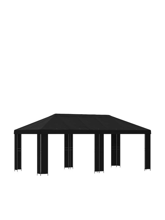 vidaXL Garden Black Gazebo 6x3m