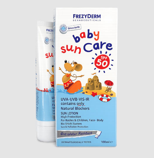 Frezyderm Baby Sun Care SPF50 Waterproof Infant Sunscreen Set Emulsion for Face & Body 100ml & Gift 50ml