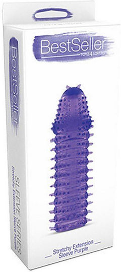 Purple Textured Penis Extension Sleeve Toyz4lovers Bestseller Stretchy Phallic Extension Sleeve Purple 16cm