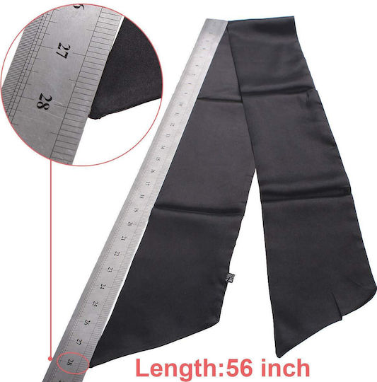 Satin Modisches Seidiges Haar Stirnband Perücken Schal Perücke Griff Seide Schwarz