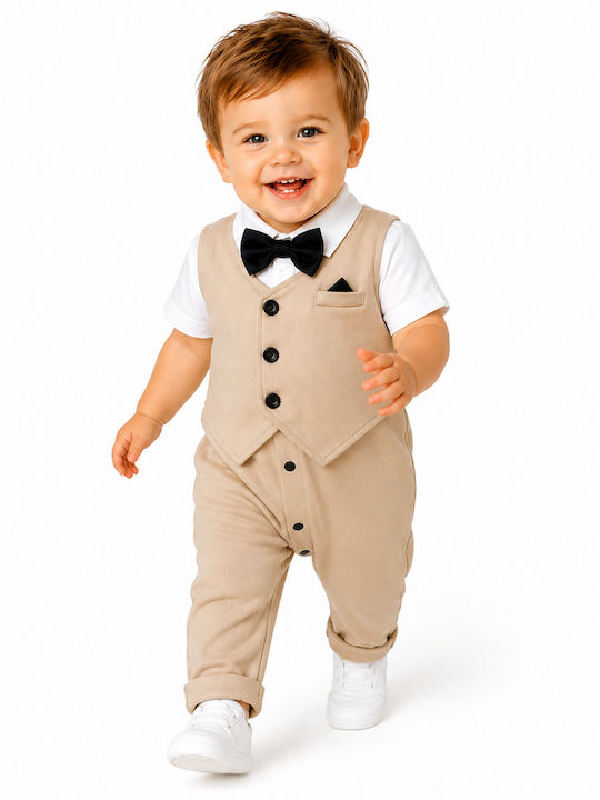 TakTakBaby Body pentru Bebeluși Mâneca scurta Beige
