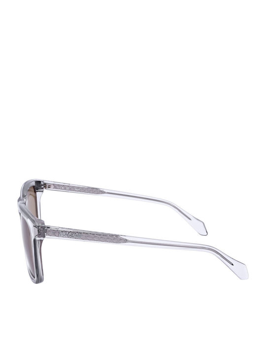Just Cavalli Men's Sunglasses with Gray Plastic Frame and Brown Lens JC035 06A7