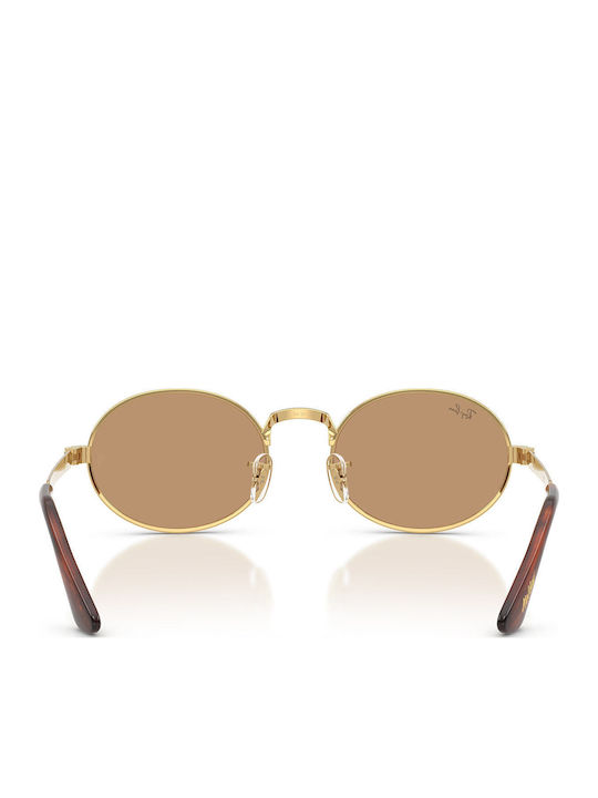 Ray Ban Women's Sunglasses with Gold Metallic Frame and Gold Lens