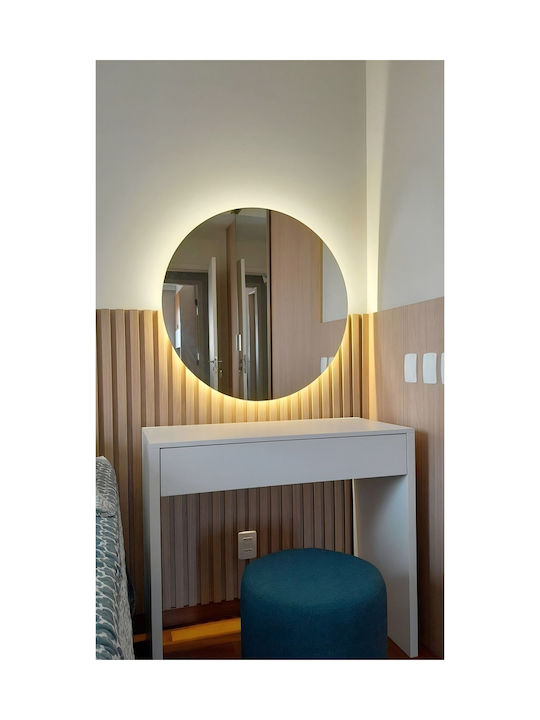 SteweHome SteweHome Wandspiegel mit Orange Rahmen & LED Beleuchtung Durchmesser 60cm