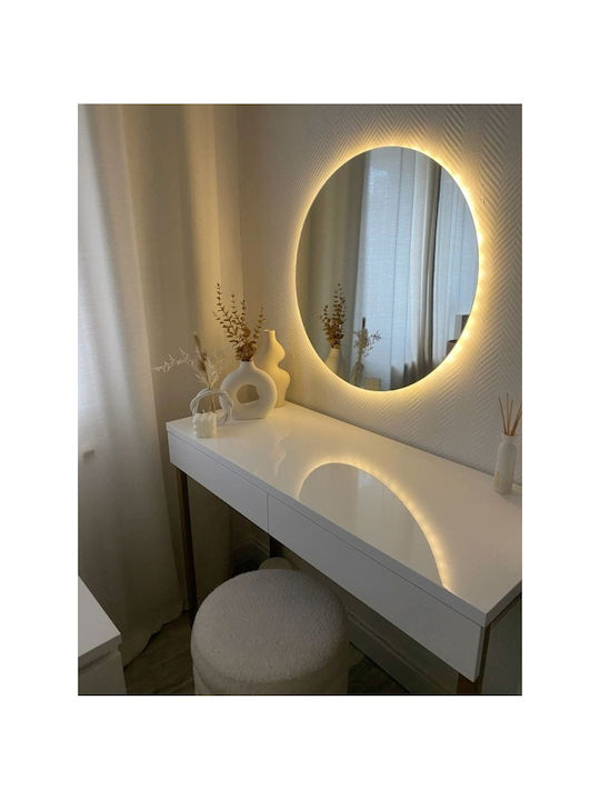 SteweHome SteweHome Wandspiegel mit Orange Rahmen & LED Beleuchtung Durchmesser 60cm