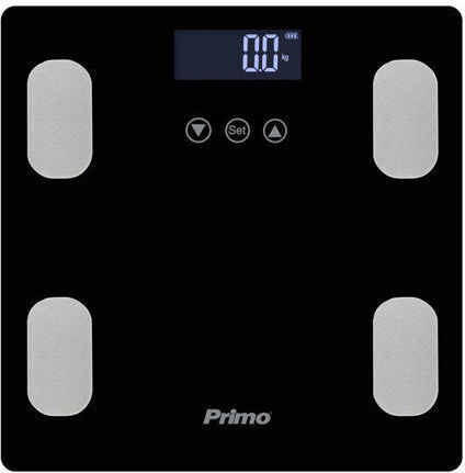 Primo Digital Bathroom Scale with Body Fat Counter Black 400465