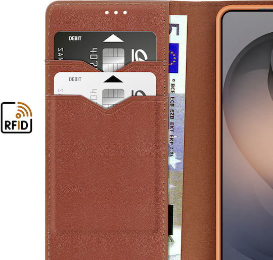 Dux Ducis Anti-rfid Wallet Case Galaxy S26 Ultra Qi Wireless Charging Compatible Brown