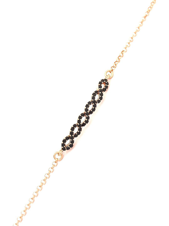 PS Silver Damentrailing Armband Kette Mit Unendlichkeit Design Aus Silber Vergoldet Mit Zirkon PS Silver Damentrailing Armband Kette Mit Unendlichkeit Design Aus Silber Vergoldet Mit Zirkon