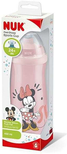 Nuk Sports Cup Disney Εκπαιδευτικό Μπιμπερό Πλαστικό Ροζ Ροζ Minnie για 24m+ 450ml