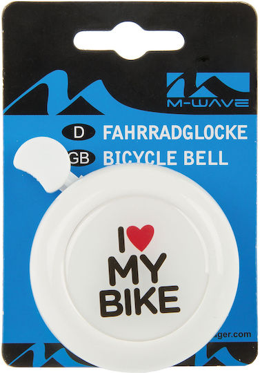 M-Wave I Love My Bike Children's Bicycle Bell White