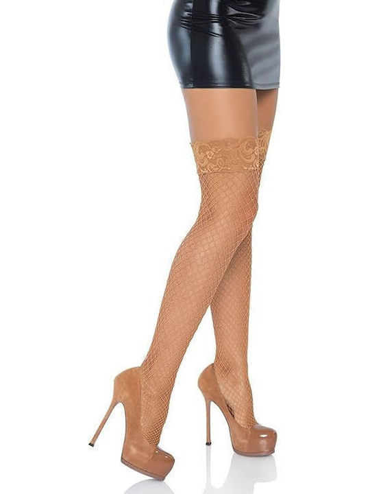 Leg Avenue Секси Чорапи Бежови