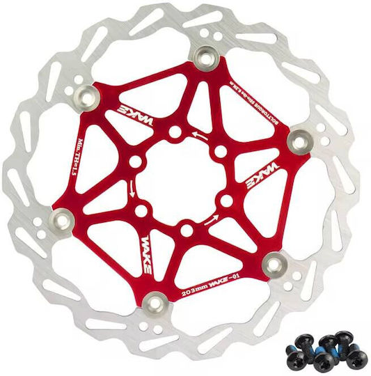 Floating 203 Mm Brake Disc Wake Mtb Red