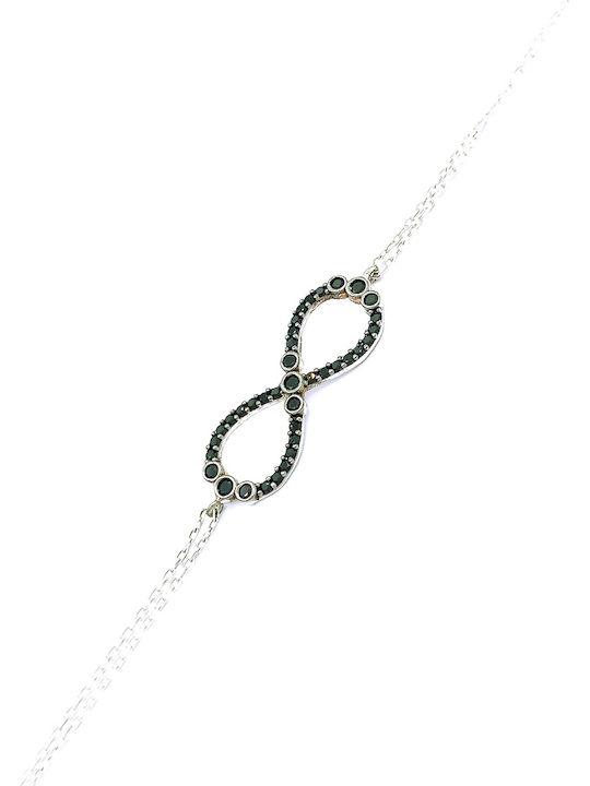 PS Silver Damentag Armband Kette Mit Unendlichkeit Design Aus Silber Mit Zirkon PS Silver Damentag Armband Kette Mit Unendlichkeit Design Aus Silber Mit Zirkon