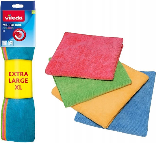 Vileda Microfiber Cloth Colors Extra Large 4 Pcs