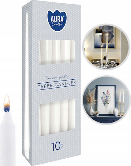 Aura Glass Κηροπηγίου Λευκό 10τμχ Aura Glass Κηροπηγίου Λευκό 10τμχ