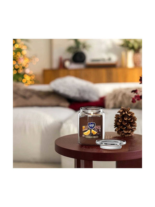Aura Glass Aromatic Candle In Jar With Cinnamon Scent