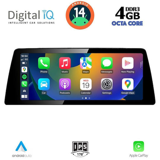 Digital IQ Car Audio System for BMW Series 5 (F10) 2011-2013 (Bluetooth/USB/AUX/WiFi/GPS/Apple CarPlay/Android Auto) with 10.25" Touch Screen