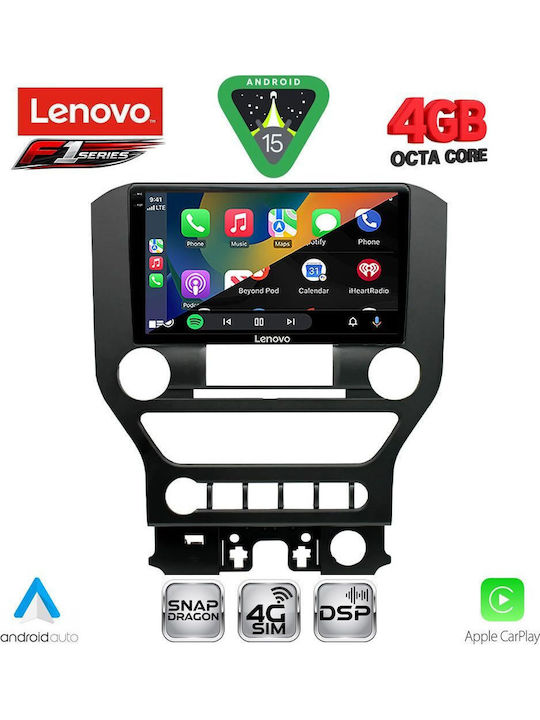 Lenovo Car Audio System for Ford Mustang 2015-2020 (Bluetooth/USB/WiFi/GPS/Apple CarPlay/Android Auto) with 9" Touch Screen