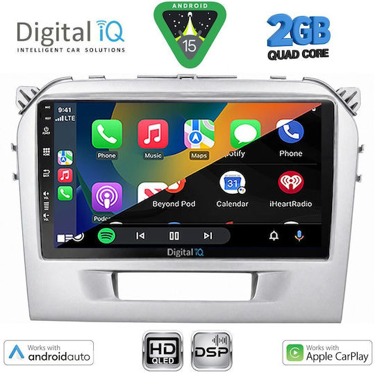 Digital IQ Автомобилна Аудио Система за Suzuki Vitara 2016-2022 (Bluetooth/USB/Вграден Wi-Fi/GPS/Apple CarPlay/Android Auto) с Touch Screen 9"