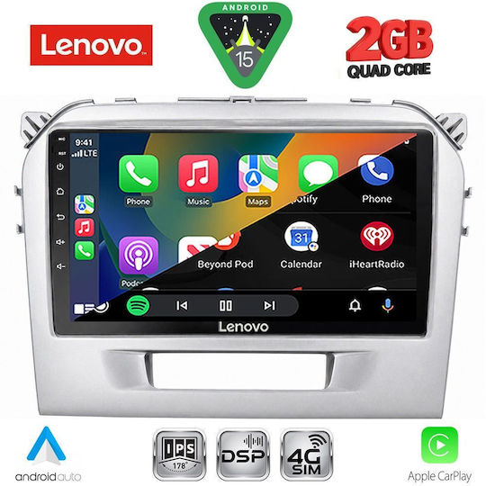 Lenovo Автомобилна Аудио Система за Suzuki Vitara 2016-2025 (Bluetooth/USB/Вграден Wi-Fi/GPS/Apple CarPlay/Android Auto) с Touch Screen 9"
