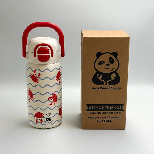 Pandaboo Детска Бутилка За Вода Термос със Сламка
