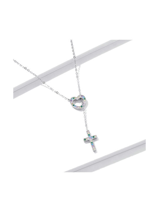Daskalakis Herz-Talisman Halskette aus Silber mit Zirkon