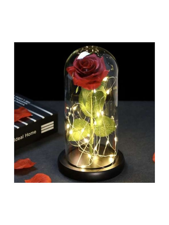 Trandafir Crioprezervat În Cupolă De Sticlă Lumini LED
