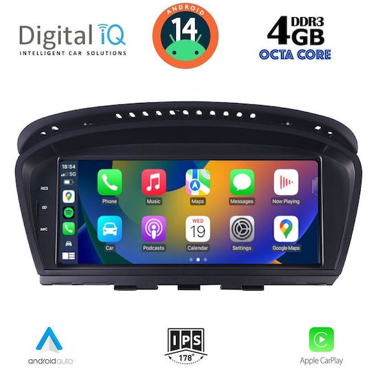 Digital IQ Car Audio System for BMW E60 2008-2011 (Bluetooth/USB/AUX/WiFi/GPS/Apple CarPlay/Android Auto) with 8.8" Touch Screen