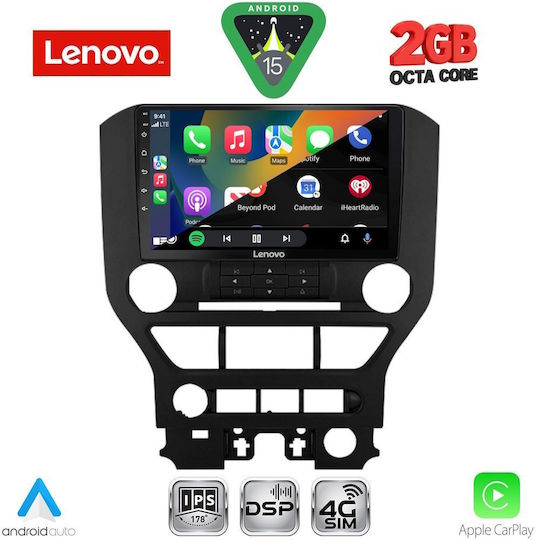 Lenovo Car Audio System for Ford Mustang 2015-2020 (Bluetooth/USB/WiFi/GPS/Apple CarPlay/Android Auto) with 9" Touch Screen