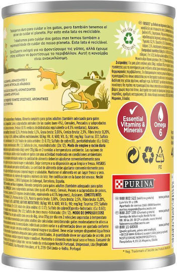 Purina Wet Food for Adult Cats with Beef Vegetables Meat and Fish 400gr