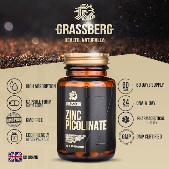Grassberg Zinc Picolinate 15mg 180 Mützen