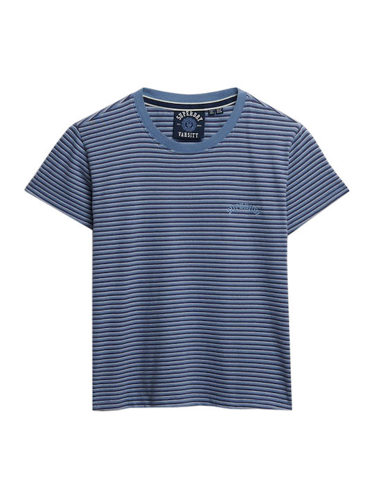 Essential Damenbluse Gestreift Tidal Blau Streifen