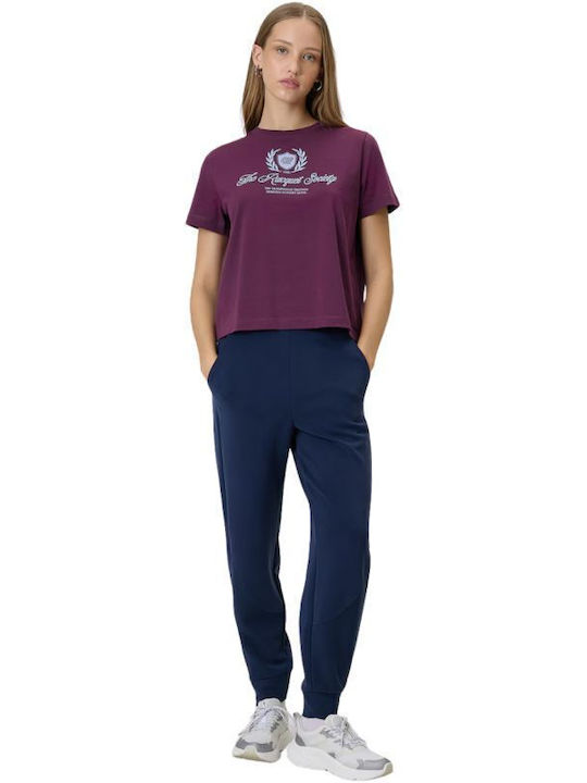 Damen T-shirt Burgundisch